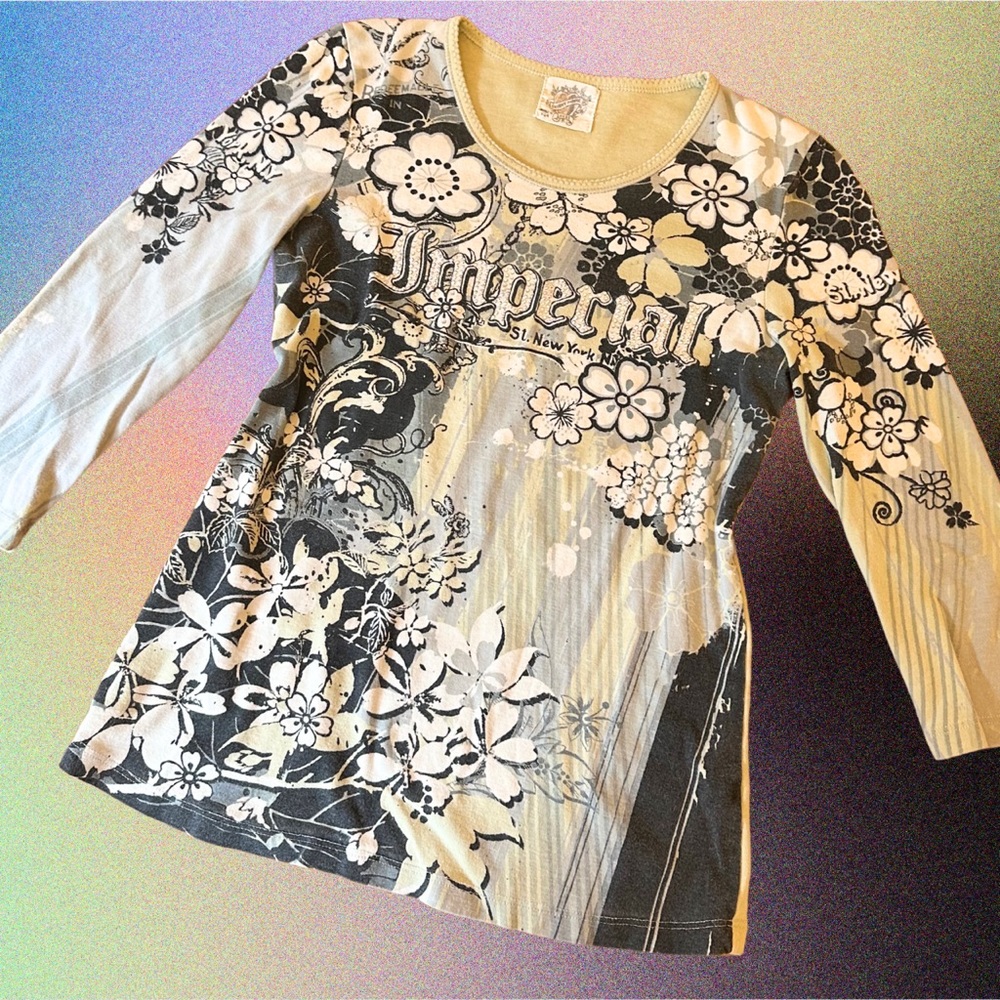 Y2K Fairycore NYC Graphic Tee w/ Rhinestones (Size L)